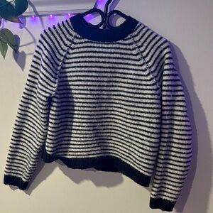 American Eagle Outfitters Black and White Striped Sweater